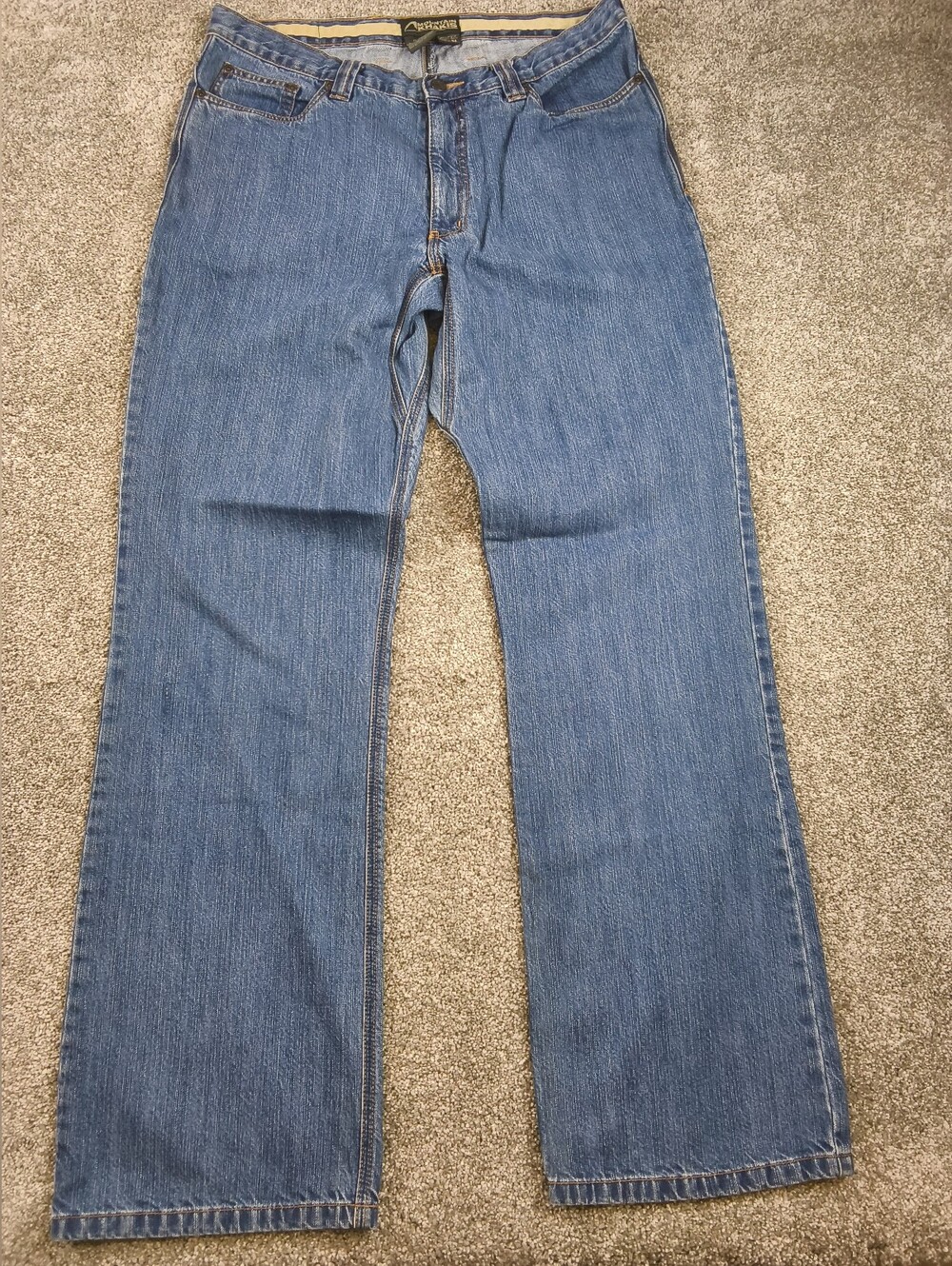 MK Mountain Khakis Blue Denim Straight Leg Jeans Men's 35x34